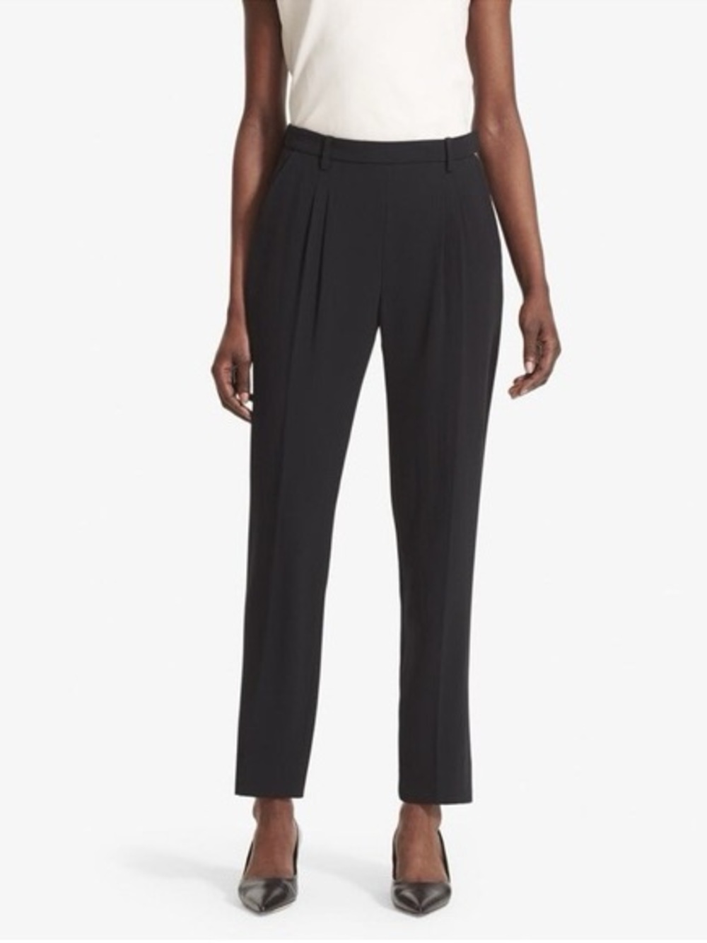 MM Lafleur The Nakamura Eco Everyday Crepe Trousers in Black, Women’s size 8